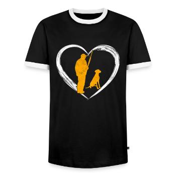 Jagd Liebhaber - Männer Kontrast-T-Shirt - Schwarz/Weiß - Vorne - AI Model Female 172 light (172cm) & AI Model Male 178 light (178cm)
