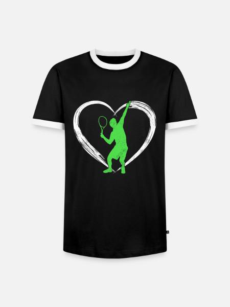 Tennis love - Männer Kontrast-T-Shirt - Schwarz/Weiß