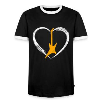 Egitarre Cœur - T-shirt contrasté Homme - noir/blanc - Devant - AI Model Female 172 light (172cm) & AI Model Male 178 light (178cm)