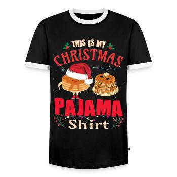 Weihnachtspfannkuchen Christmas Pajama - Männer Kontrast-T-Shirt - Schwarz/Weiß - Vorne - AI Model Female 172 light (172cm) & AI Model Male 178 light (178cm)