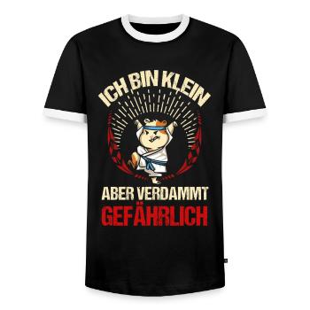 Ich bin klein aber verdammt gefährlich - Männer Kontrast-T-Shirt - Schwarz/Weiß - Vorne - AI Model Female 172 light (172cm) & AI Model Male 178 light (178cm)