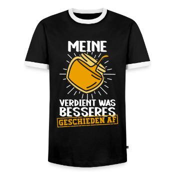 Scheidungsparty Scheidung Ex Frau Geschieden - Männer Kontrast-T-Shirt - Schwarz/Weiß - Vorne - AI Model Female 172 light (172cm) & AI Model Male 178 light (178cm)