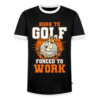 Golf gift for golfers - Men's Ringer Shirt - black/white - Front - AI Model Female 172 light (172cm) & AI Model Male 178 light (178cm)