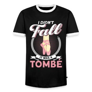 Ballet ballerine danseuse ballet - T-shirt contrasté Homme - noir/blanc - Devant - AI Model Female 172 light (172cm) & AI Model Male 178 light (178cm)