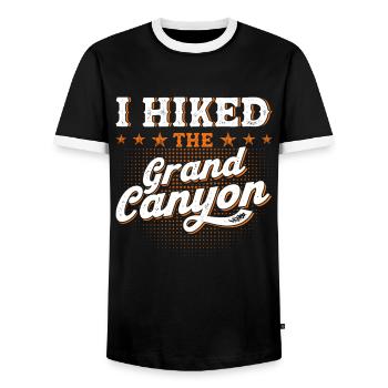 Camping Randonnée Cadeau Campeur Randonneur En Plein Air - T-shirt contrasté Homme - noir/blanc - Devant - AI Model Female 172 light (172cm) & AI Model Male 178 light (178cm)