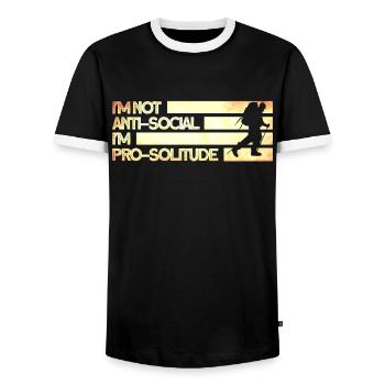 Camping Randonnée Cadeau Campeur Randonneur En Plein Air - T-shirt contrasté Homme - noir/blanc - Devant - AI Model Female 172 light (172cm) & AI Model Male 178 light (178cm)