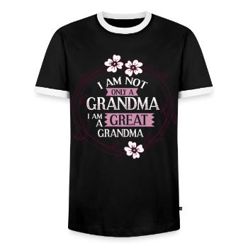 Great-grandmother Grandma Great-grandparents Grandmother - Men's Ringer Shirt - black/white - Front - AI Model Female 172 light (172cm) & AI Model Male 178 light (178cm)
