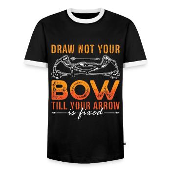 Archery Draw Not Your Shooting Arrow Target Archer - Männer Kontrast-T-Shirt - Schwarz/Weiß - Vorne - AI Model Female 172 light (172cm) & AI Model Male 178 light (178cm)