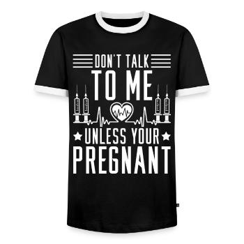 Hebamme Ekg Zukünftige Hebamme - Männer Kontrast-T-Shirt - Schwarz/Weiß - Vorne - AI Model Female 172 light (172cm) & AI Model Male 178 light (178cm)