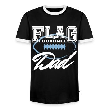 Flag Football Dad Papa Vater Männer - Männer Kontrast-T-Shirt - Schwarz/Weiß - Vorne - AI Model Female 172 light (172cm) & AI Model Male 178 light (178cm)