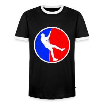 Klettern Logo - Männer Kontrast-T-Shirt - Schwarz/Weiß - Vorne - AI Model Female 172 light (172cm) & AI Model Male 178 light (178cm)