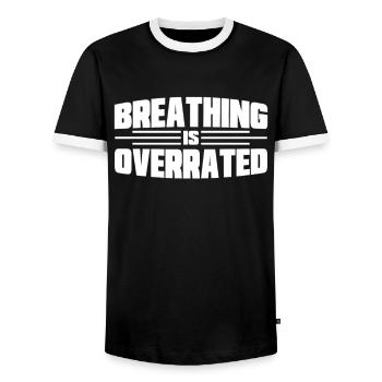 Nageur cadeau nageur disant natation - T-shirt contrasté Homme - noir/blanc - Devant - AI Model Female 172 light (172cm) & AI Model Male 178 light (178cm)