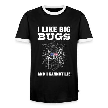 I Like Big Bugs and I Cannot Lie Tarantula - Männer Kontrast-T-Shirt - Schwarz/Weiß - Vorne - AI Model Female 172 light (172cm) & AI Model Male 178 light (178cm)