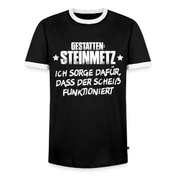 Steinmetz Steinbildhauer Stonemason Stone Mason - Männer Kontrast-T-Shirt - Schwarz/Weiß - Vorne - AI Model Female 172 light (172cm) & AI Model Male 178 light (178cm)