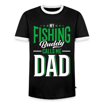 Cadeau de pêche Pêche Pêcheur Drôle De Pêcheur - T-shirt contrasté Homme - noir/blanc - Devant - AI Model Female 172 light (172cm) & AI Model Male 178 light (178cm)