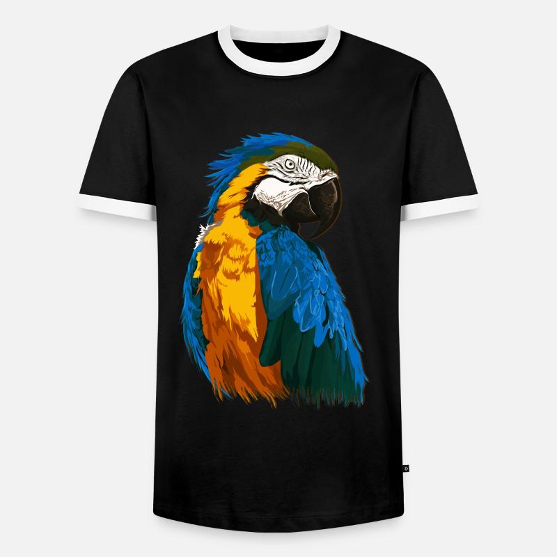 Macaw Parrot Macaw Parrots - Men's Ringer Shirt - black/white