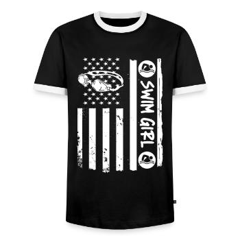 Schwimmer Schwimmen Spruch - Männer Kontrast-T-Shirt - Schwarz/Weiß - Vorne - AI Model Female 172 light (172cm) & AI Model Male 178 light (178cm)