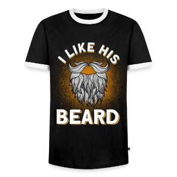Beards Saying Funny Beard Gift Beard - Men's Ringer Shirt - black/white - Front - AI Model Female 172 light (172cm) & AI Model Male 178 light (178cm)