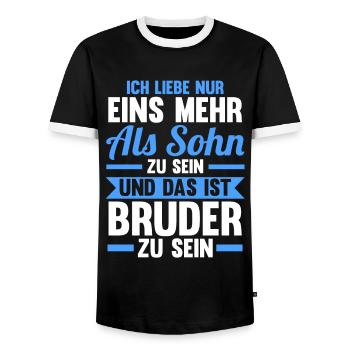 Geschwister Familie Brüder Bruder - Männer Kontrast-T-Shirt - Schwarz/Weiß - Vorne - AI Model Female 172 light (172cm) & AI Model Male 178 light (178cm)