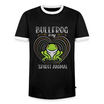 Bullfrog Is My Spirit Animal, Froschliebhaber - Männer Kontrast-T-Shirt - Schwarz/Weiß - Vorne - AI Model Female 172 light (172cm) & AI Model Male 178 light (178cm)