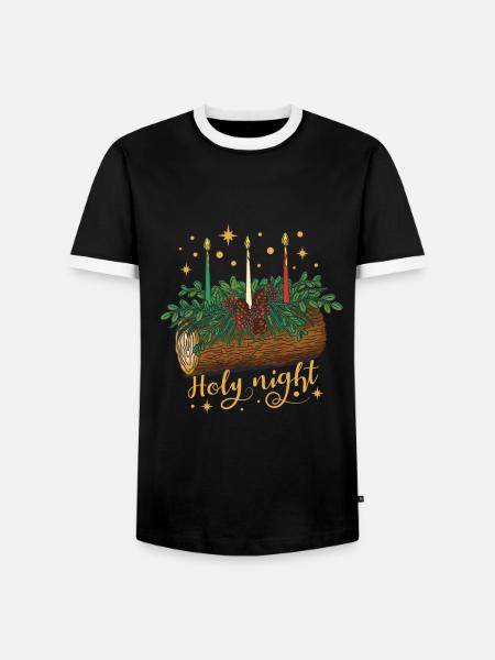 Weihnachten - Holy night - Männer Kontrast-T-Shirt - Schwarz/Weiß