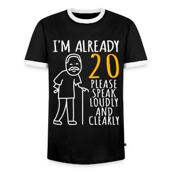 20 Geburtstag Mann 20er 20ter I'm already 20 Jahre - Männer Kontrast-T-Shirt - Schwarz/Weiß - Vorne - AI Model Female 172 light (172cm) & AI Model Male 178 light (178cm)