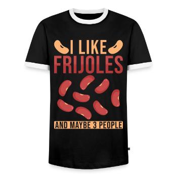 Frijoles - T-shirt contrasté Homme - noir/blanc - Devant - AI Model Female 172 light (172cm) & AI Model Male 178 light (178cm)