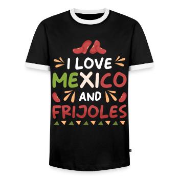 Frijoles - T-shirt contrasté Homme - noir/blanc - Devant - AI Model Female 172 light (172cm) & AI Model Male 178 light (178cm)