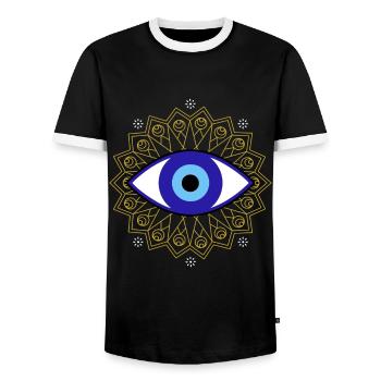 Egypte Antique Souvenir Egyptien Historique Egyptien - T-shirt contrasté Homme - noir/blanc - Devant - AI Model Female 172 light (172cm) & AI Model Male 178 light (178cm)