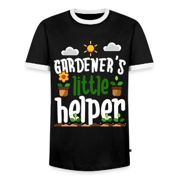 Gardener's Little Helper Blumentopf Pflanzung - Männer Kontrast-T-Shirt - Schwarz/Weiß - Vorne - AI Model Female 172 light (172cm) & AI Model Male 178 light (178cm)