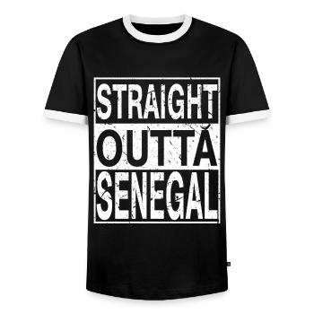 Senegal Straight outta Senegal - Männer Kontrast-T-Shirt - Schwarz/Weiß - Vorne - AI Model Female 172 light (172cm) & AI Model Male 178 light (178cm)