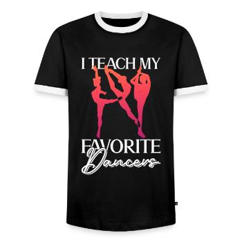 J’enseigne à mes danseurs préférés - ballet - T-shirt contrasté Homme - noir/blanc - Devant - AI Model Female 172 light (172cm) & AI Model Male 178 light (178cm)