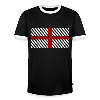Drapeau de l’Angleterre - T-shirt contrasté Homme - noir/blanc - Devant - AI Model Female 172 light (172cm) & AI Model Male 178 light (178cm)