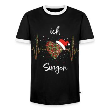 Singen Chor Gesang Weihnachten Christmas Nikolaus - Männer Kontrast-T-Shirt - Schwarz/Weiß - Vorne - AI Model Female 172 light (172cm) & AI Model Male 178 light (178cm)