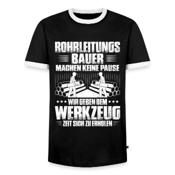 Rohrleitungsbauer Rohrleitungsbau Pipelayer - Männer Kontrast-T-Shirt - Schwarz/Weiß - Vorne - AI Model Female 172 light (172cm) & AI Model Male 178 light (178cm)