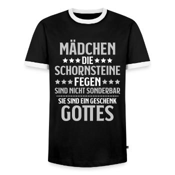 Schornsteinfeger Kaminkehrer Chimney Sweep - Männer Kontrast-T-Shirt - Schwarz/Weiß - Vorne - AI Model Female 172 light (172cm) & AI Model Male 178 light (178cm)