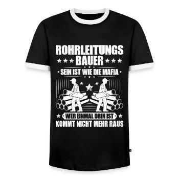 Rohrleitungsbauer Rohrleitungsbau Pipelayer - Männer Kontrast-T-Shirt - Schwarz/Weiß - Vorne - AI Model Female 172 light (172cm) & AI Model Male 178 light (178cm)