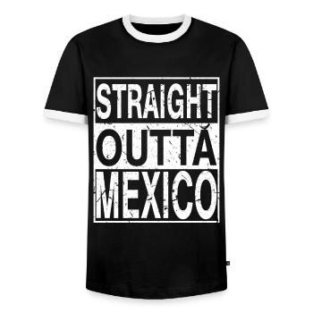 Mexico Straight outta Mexico - Men's Ringer Shirt - black/white - Front - AI Model Female 172 light (172cm) & AI Model Male 178 light (178cm)