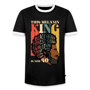 Dieser Melaninkönig Ist Jetzt 40 Juneteenth 40th - Männer Kontrast-T-Shirt - Schwarz/Weiß - Vorne - AI Model Female 172 light (172cm) & AI Model Male 178 light (178cm)