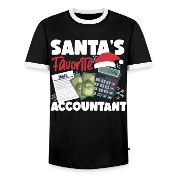 Accountant Bookkeeper Accounting - Men's Ringer Shirt - black/white - Front - AI Model Female 172 light (172cm) & AI Model Male 178 light (178cm)