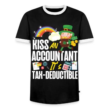 Accountant Bookkeeper Accounting - Men's Ringer Shirt - black/white - Front - AI Model Female 172 light (172cm) & AI Model Male 178 light (178cm)