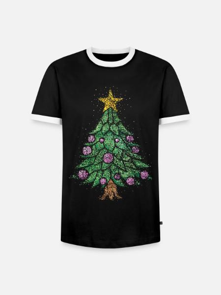 Tannenbaum Heiligabend Weihnachtsbaum Christbaum - Männer Kontrast-T-Shirt - Schwarz/Weiß