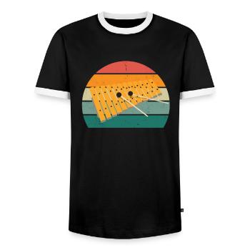 Xylophone Xylophone Player Music Player Xylophonist - Men's Ringer Shirt - black/white - Front - AI Model Female 172 light (172cm) & AI Model Male 178 light (178cm)