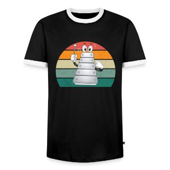 Xylophone Xylophone Player Music Player Xylophonist - Men's Ringer Shirt - black/white - Front - AI Model Female 172 light (172cm) & AI Model Male 178 light (178cm)