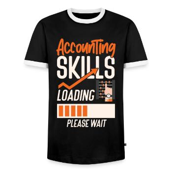 Accountant Bookkeeper Accounting - Men's Ringer Shirt - black/white - Front - AI Model Female 172 light (172cm) & AI Model Male 178 light (178cm)