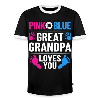 great-grandfather grandpa great-grandparents grandfather - Men's Ringer Shirt - black/white - Front - AI Model Female 172 light (172cm) & AI Model Male 178 light (178cm)