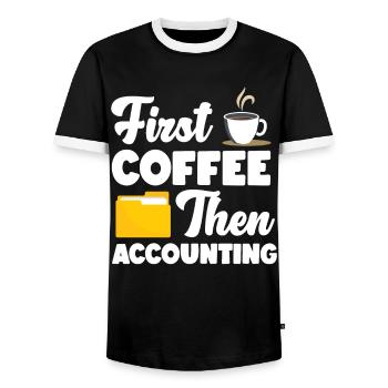 Accountant Bookkeeper Accounting - Men's Ringer Shirt - black/white - Front - AI Model Female 172 light (172cm) & AI Model Male 178 light (178cm)