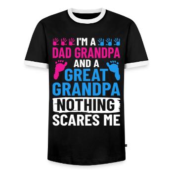 great-grandfather grandpa great-grandparents grandfather - Men's Ringer Shirt - black/white - Front - AI Model Female 172 light (172cm) & AI Model Male 178 light (178cm)
