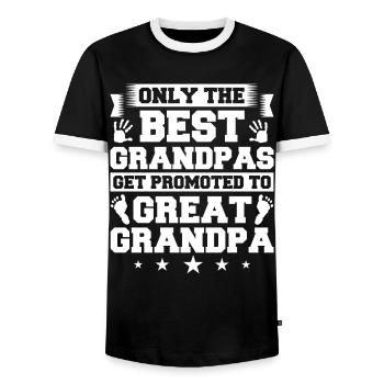 great-grandfather grandpa great-grandparents grandfather - Men's Ringer Shirt - black/white - Front - AI Model Female 172 light (172cm) & AI Model Male 178 light (178cm)