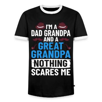 great-grandfather grandpa great-grandparents grandfather - Men's Ringer Shirt - black/white - Front - AI Model Female 172 light (172cm) & AI Model Male 178 light (178cm)